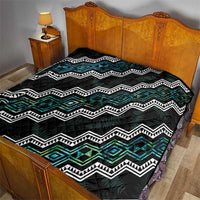 Personalised Taniko Aotearoa Mix Paua Shell Quilt Niho Taniwha Turquoise Glitter