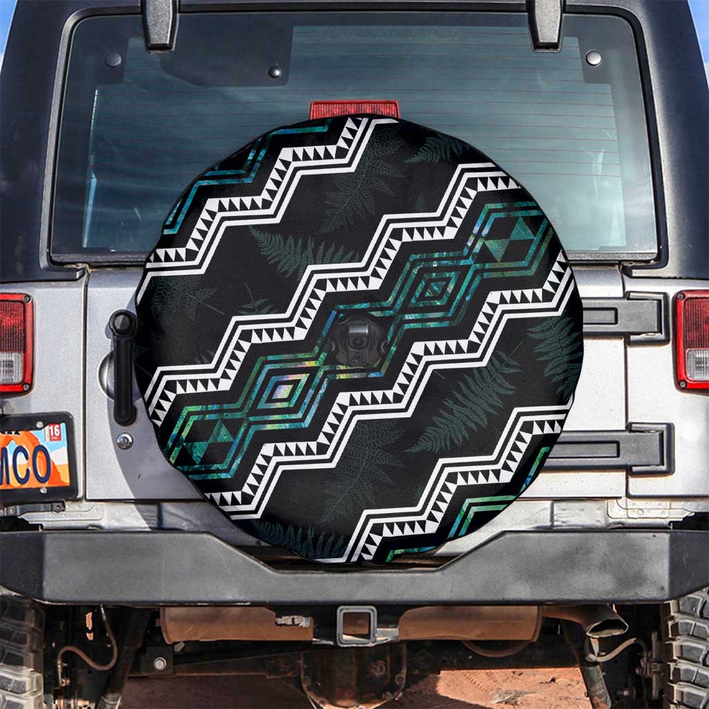 Taniko Aotearoa Mix Paua Shell Spare Tire Cover Niho Taniwha Turquoise Glitter LT01 Turquoise - Polynesian Pride