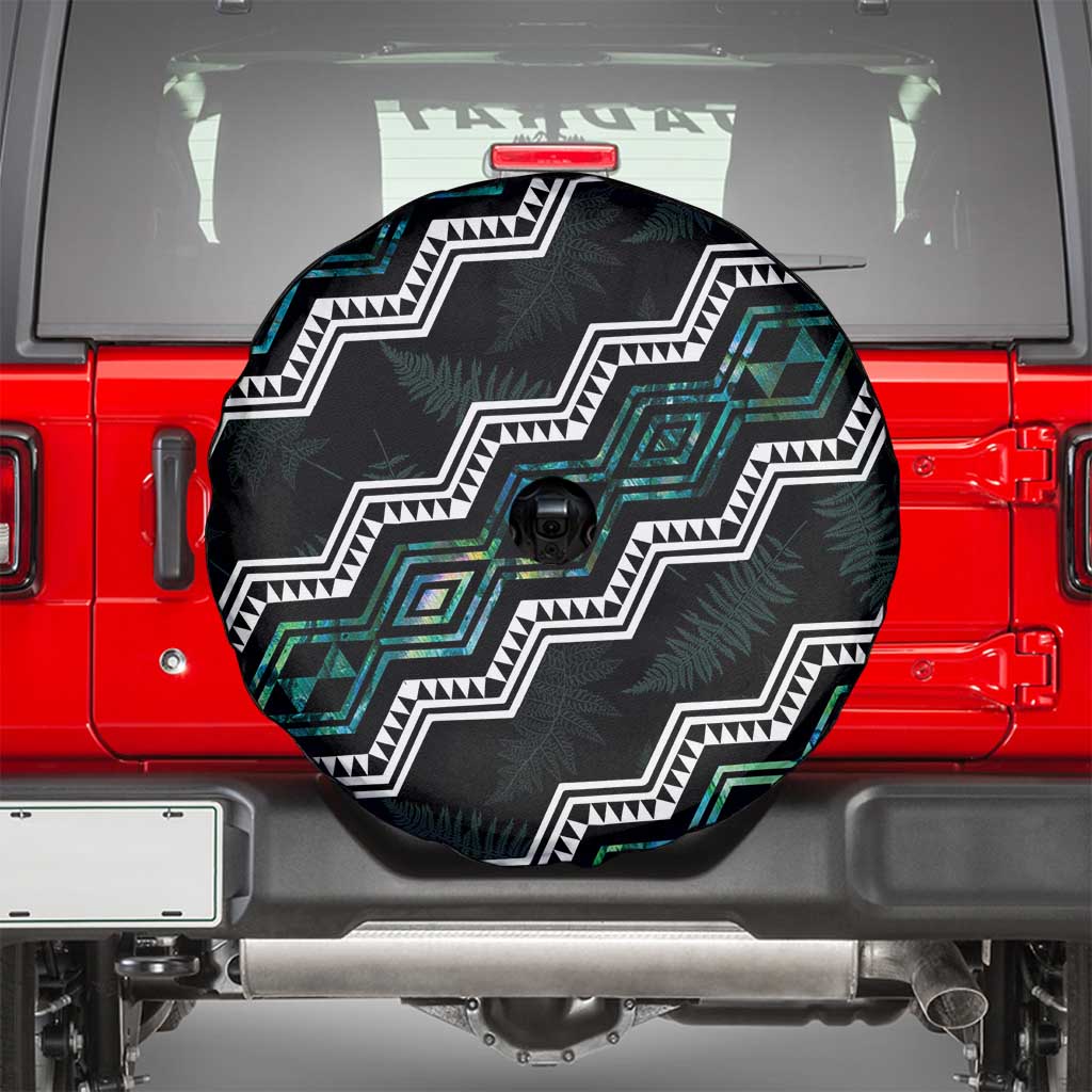 Taniko Aotearoa Mix Paua Shell Spare Tire Cover Niho Taniwha Turquoise Glitter LT01 - Polynesian Pride