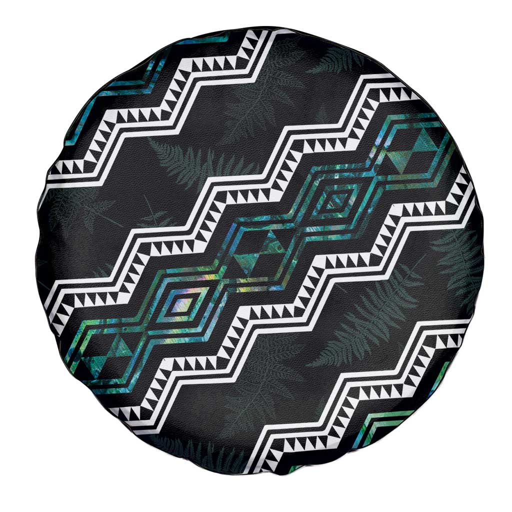 Taniko Aotearoa Mix Paua Shell Spare Tire Cover Niho Taniwha Turquoise Glitter LT01 - Polynesian Pride