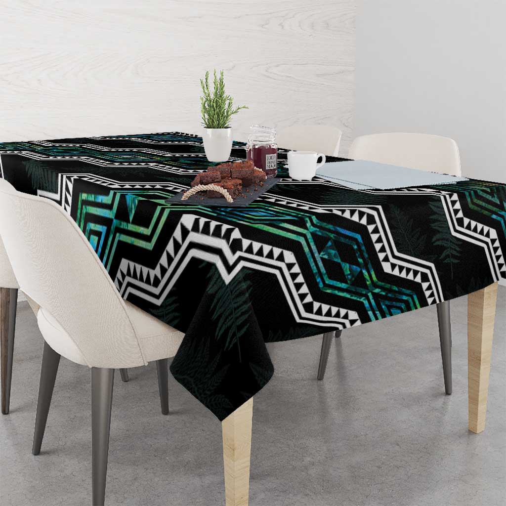Taniko Aotearoa Mix Paua Shell Tablecloth Niho Taniwha Turquoise Glitter LT01 - Polynesian Pride