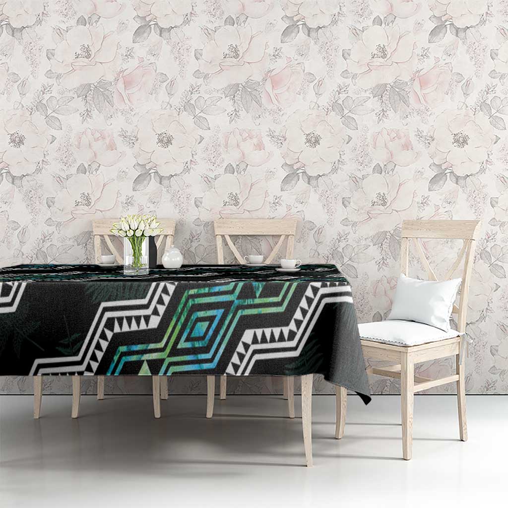 Taniko Aotearoa Mix Paua Shell Tablecloth Niho Taniwha Turquoise Glitter LT01 - Polynesian Pride