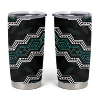 Taniko Aotearoa Mix Paua Shell Tumbler Cup Niho Taniwha Turquoise Glitter LT01 Turquoise - Polynesian Pride