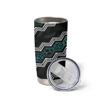 Taniko Aotearoa Mix Paua Shell Tumbler Cup Niho Taniwha Turquoise Glitter LT01 - Polynesian Pride