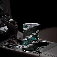 Taniko Aotearoa Mix Paua Shell Tumbler Cup Niho Taniwha Turquoise Glitter LT01 - Polynesian Pride