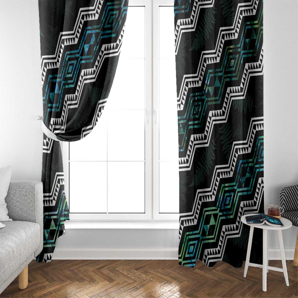 Taniko Aotearoa Mix Paua Shell Window Curtain Niho Taniwha Turquoise Glitter LT01 - Polynesian Pride