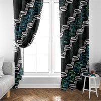 Taniko Aotearoa Mix Paua Shell Window Curtain Niho Taniwha Turquoise Glitter LT01 - Polynesian Pride