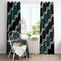 Taniko Aotearoa Mix Paua Shell Window Curtain Niho Taniwha Turquoise Glitter LT01 - Polynesian Pride