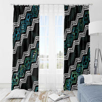 Taniko Aotearoa Mix Paua Shell Window Curtain Niho Taniwha Turquoise Glitter LT01 - Polynesian Pride