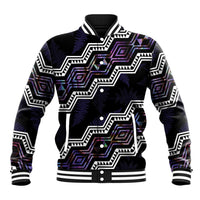 Personalised Taniko Aotearoa Mix Paua Shell Baseball Jacket Niho Taniwha Lilac Glitter LT01 Unisex Purple - Polynesian Pride