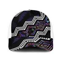 Taniko Aotearoa Mix Paua Shell Baseball Net Cap Niho Taniwha Lilac Glitter - Polynesian Pride