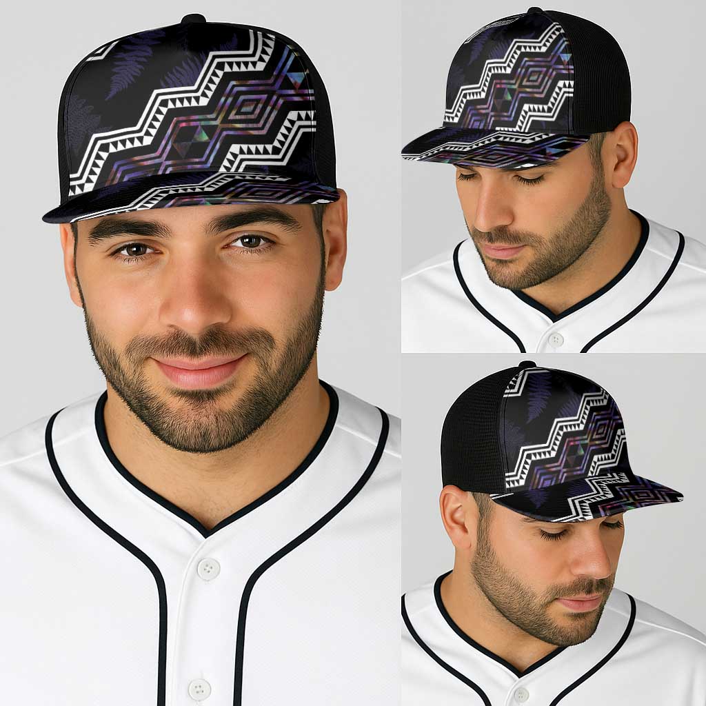 Taniko Aotearoa Mix Paua Shell Baseball Net Cap Niho Taniwha Lilac Glitter - Polynesian Pride
