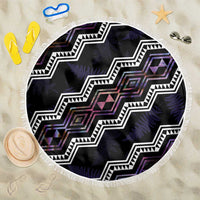 Personalised Taniko Aotearoa Mix Paua Shell Beach Blanket Niho Taniwha Lilac Glitter LT01 One Size 150cm Purple - Polynesian Pride