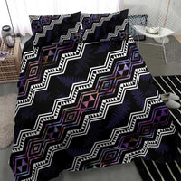 Personalised Taniko Aotearoa Mix Paua Shell Bedding Set Niho Taniwha Lilac Glitter