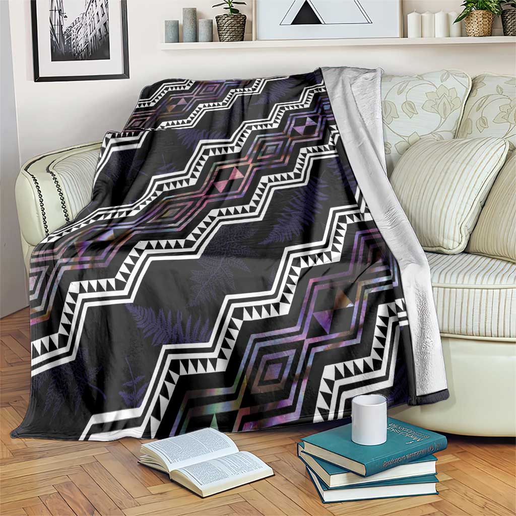 Personalised Taniko Aotearoa Mix Paua Shell Blanket Niho Taniwha Lilac Glitter LT01 Purple - Polynesian Pride