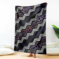 Personalised Taniko Aotearoa Mix Paua Shell Blanket Niho Taniwha Lilac Glitter LT01 - Polynesian Pride
