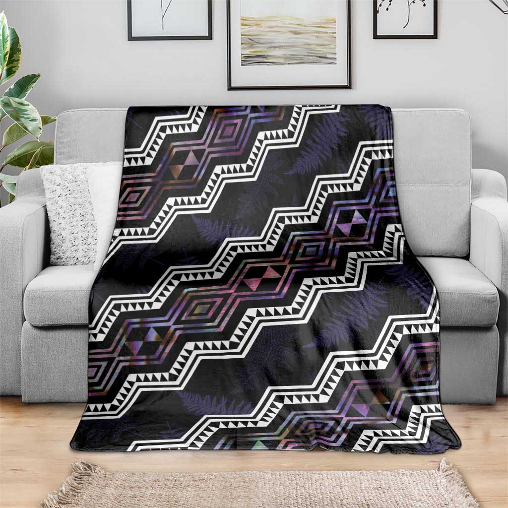 Personalised Taniko Aotearoa Mix Paua Shell Blanket Niho Taniwha Lilac Glitter LT01 - Polynesian Pride