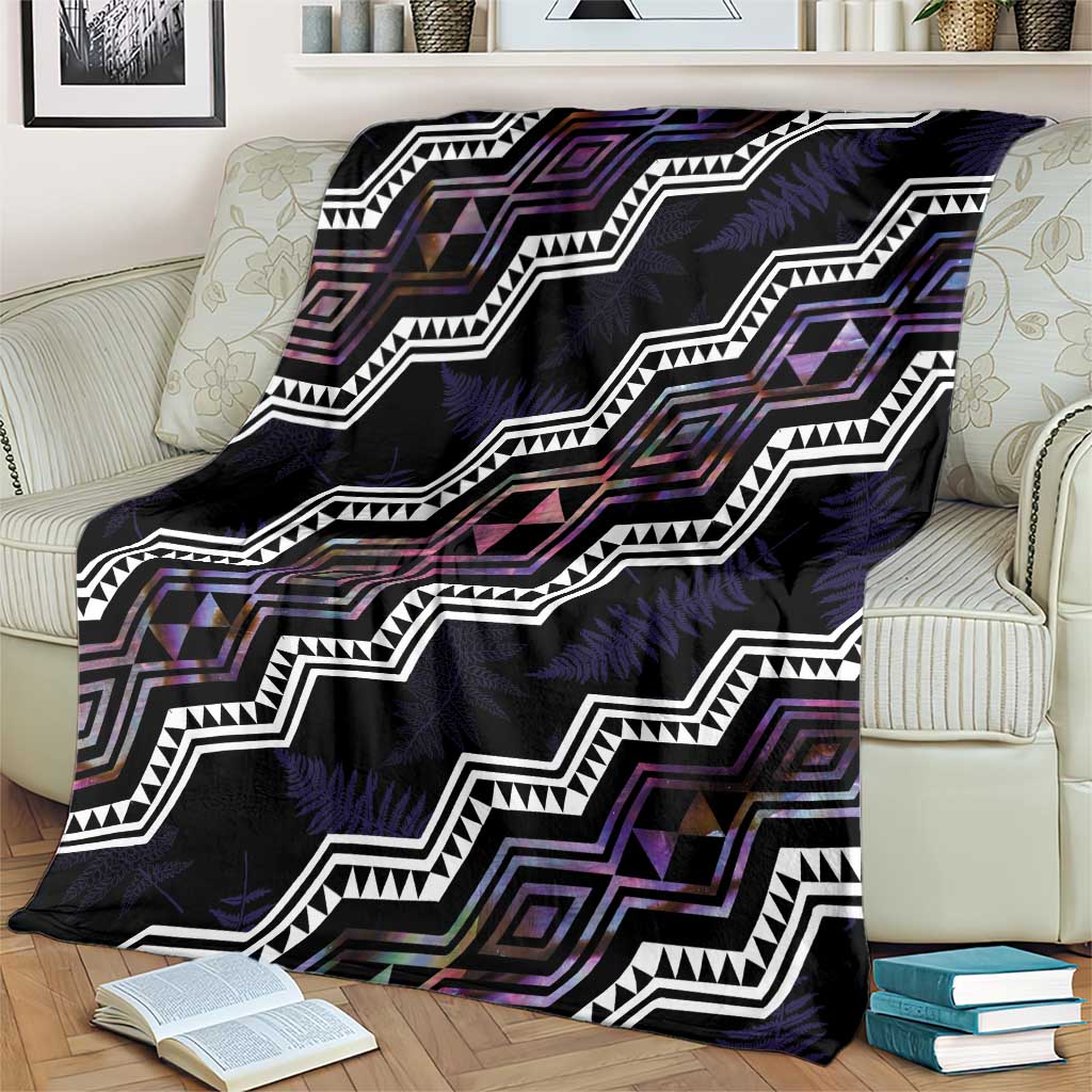 Personalised Taniko Aotearoa Mix Paua Shell Blanket Niho Taniwha Lilac Glitter LT01 - Polynesian Pride