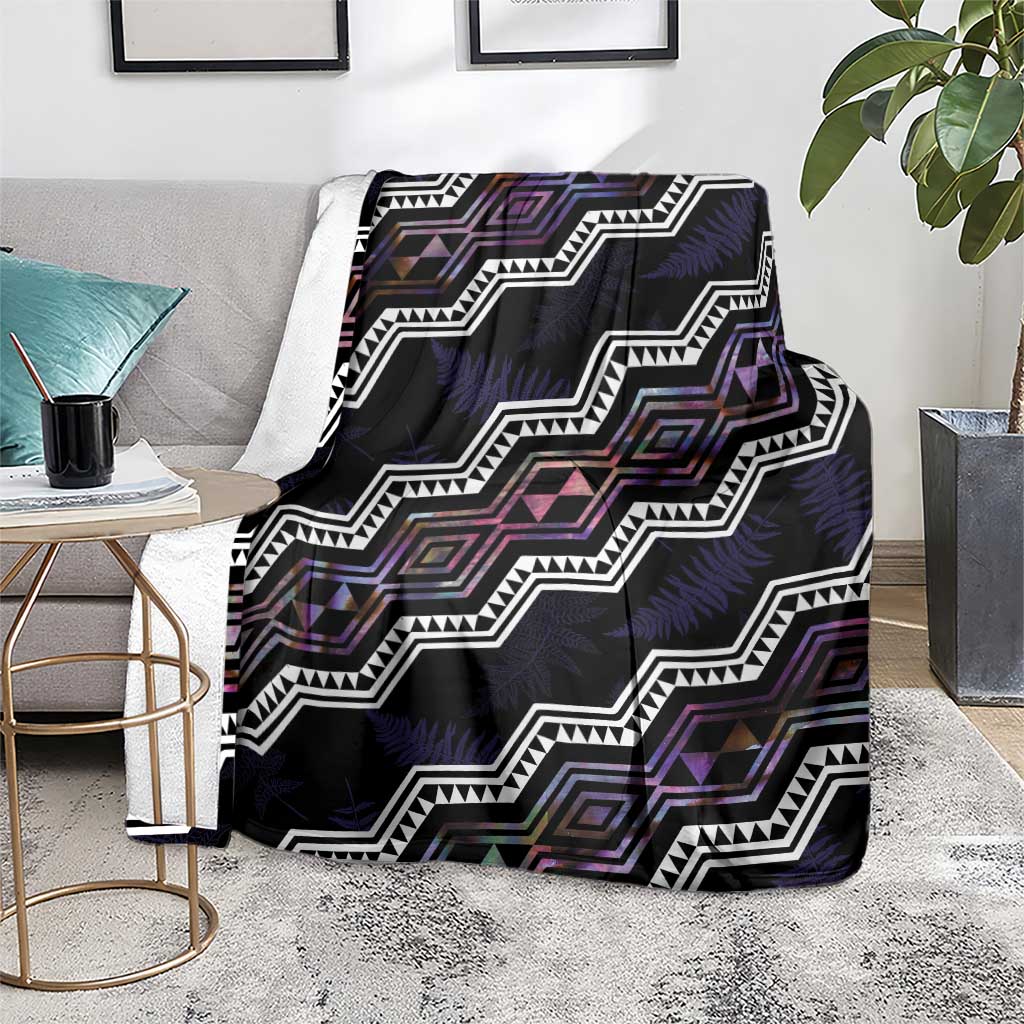 Personalised Taniko Aotearoa Mix Paua Shell Blanket Niho Taniwha Lilac Glitter LT01 - Polynesian Pride