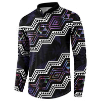 Personalised Taniko Aotearoa Mix Paua Shell Button Sweatshirt Niho Taniwha Lilac Glitter LT01 - Polynesian Pride