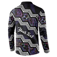 Personalised Taniko Aotearoa Mix Paua Shell Button Sweatshirt Niho Taniwha Lilac Glitter LT01 - Polynesian Pride