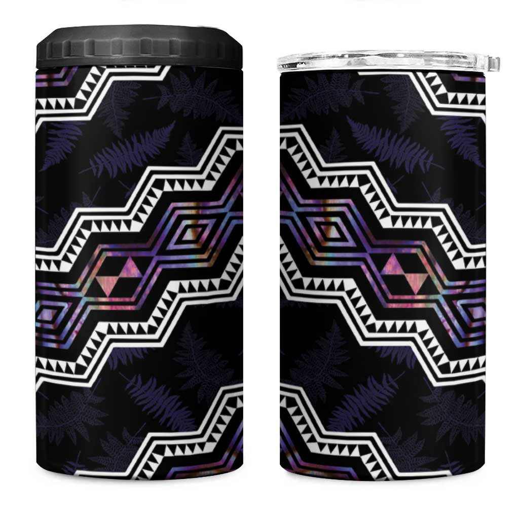 Personalised Taniko Aotearoa Mix Paua Shell 4 in 1 Can Cooler Tumbler Niho Taniwha Lilac Glitter LT01 One Size: 16 oz Purple - Polynesian Pride