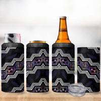 Personalised Taniko Aotearoa Mix Paua Shell 4 in 1 Can Cooler Tumbler Niho Taniwha Lilac Glitter LT01 - Polynesian Pride
