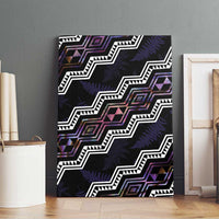 Personalised Taniko Aotearoa Mix Paua Shell Canvas Wall Art Niho Taniwha Lilac Glitter LT01 - Polynesian Pride