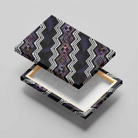 Personalised Taniko Aotearoa Mix Paua Shell Canvas Wall Art Niho Taniwha Lilac Glitter LT01 - Polynesian Pride