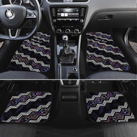 Personalised Taniko Aotearoa Mix Paua Shell Car Mats Niho Taniwha Lilac Glitter LT01 Set 4pcs Purple - Polynesian Pride