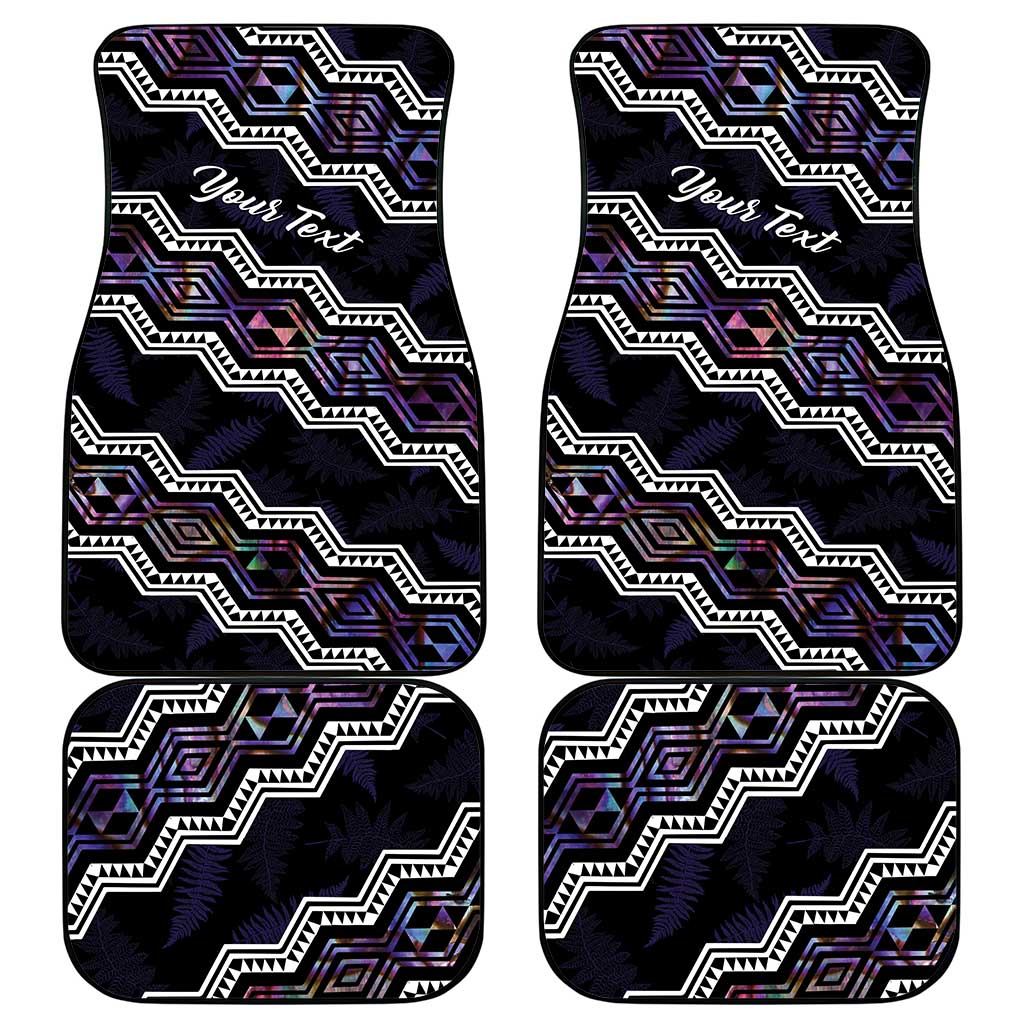 Personalised Taniko Aotearoa Mix Paua Shell Car Mats Niho Taniwha Lilac Glitter LT01 - Polynesian Pride