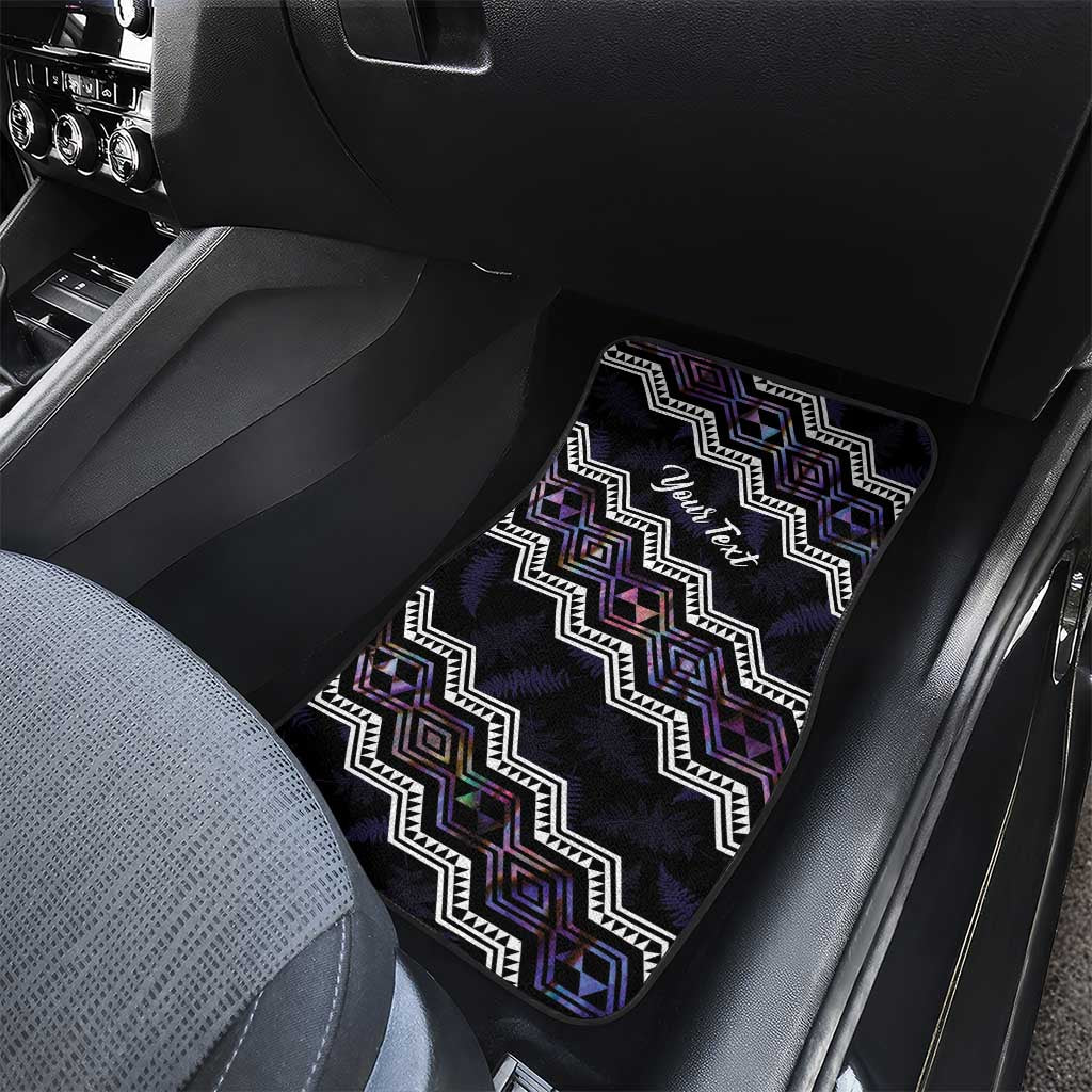 Personalised Taniko Aotearoa Mix Paua Shell Car Mats Niho Taniwha Lilac Glitter LT01 - Polynesian Pride