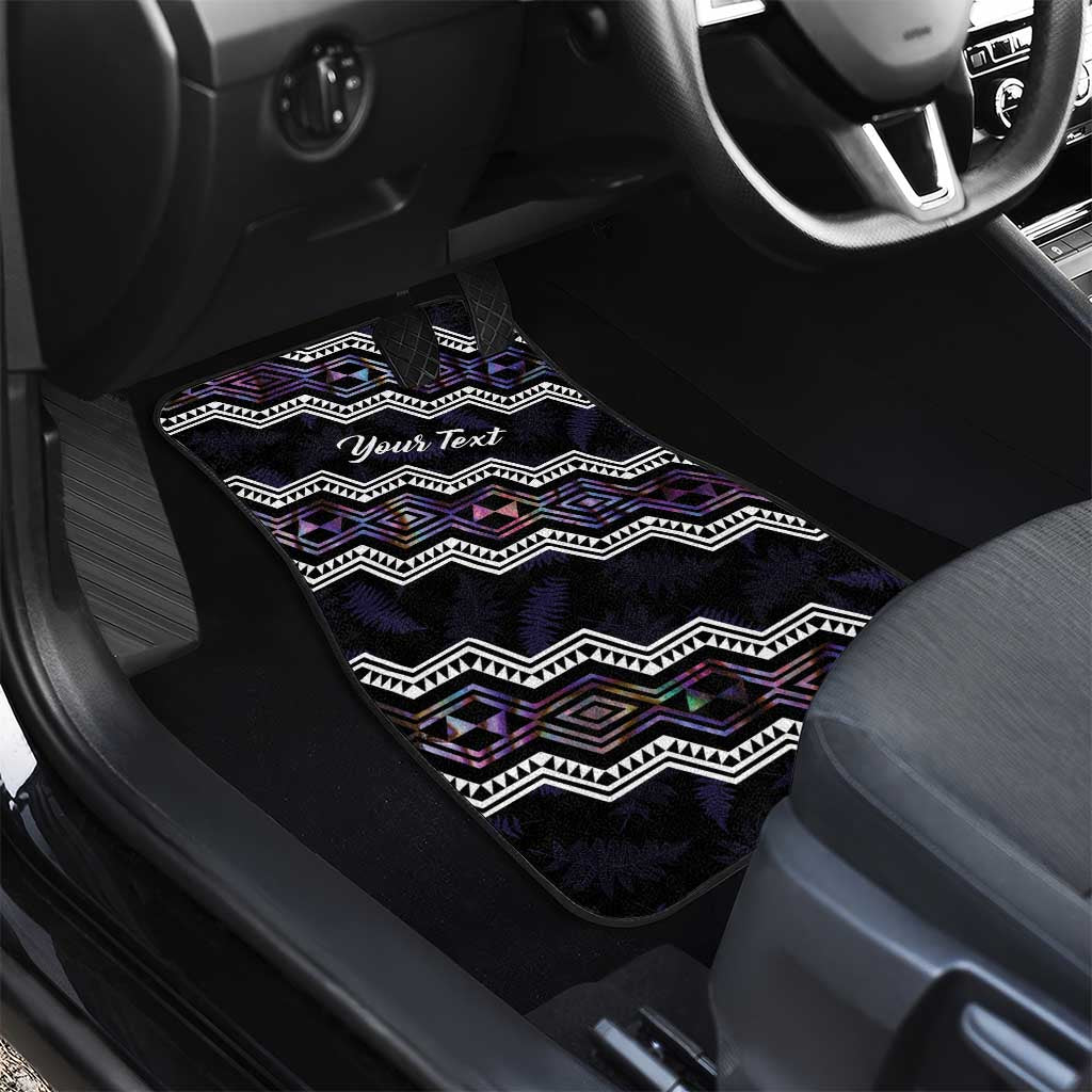 Personalised Taniko Aotearoa Mix Paua Shell Car Mats Niho Taniwha Lilac Glitter LT01 - Polynesian Pride