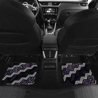 Personalised Taniko Aotearoa Mix Paua Shell Car Mats Niho Taniwha Lilac Glitter LT01 Set 2pcs - Back Purple - Polynesian Pride