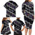 Personalised Taniko Aotearoa Mix Paua Shell Family Matching Long Sleeve Bodycon Dress and Hawaiian Shirt Niho Taniwha Lilac Glitter