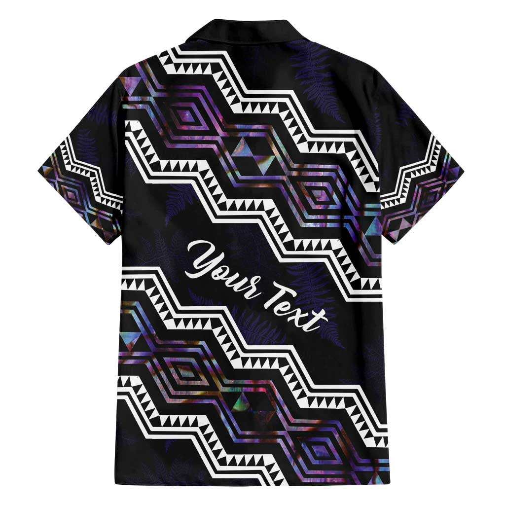 Personalised Taniko Aotearoa Mix Paua Shell Family Matching Short Sleeve Bodycon Dress and Hawaiian Shirt Niho Taniwha Lilac Glitter