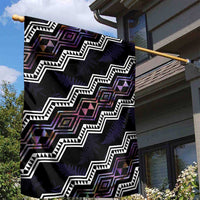 Personalised Taniko Aotearoa Mix Paua Shell Garden Flag Niho Taniwha Lilac Glitter LT01 - Polynesian Pride