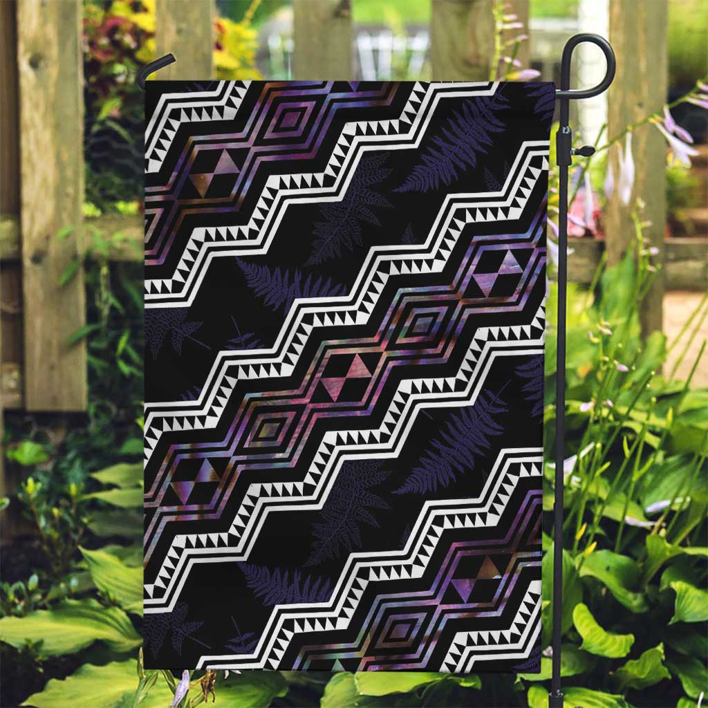 Personalised Taniko Aotearoa Mix Paua Shell Garden Flag Niho Taniwha Lilac Glitter LT01 Garden Flag Purple - Polynesian Pride