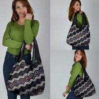 Taniko Aotearoa Mix Paua Shell Grocery Bag Niho Taniwha Lilac Glitter LT01 - Polynesian Pride