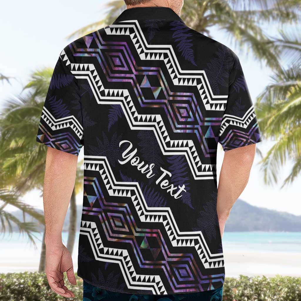 Personalised Taniko Aotearoa Mix Paua Shell Hawaiian Shirt Niho Taniwha Lilac Glitter LT01 - Polynesian Pride