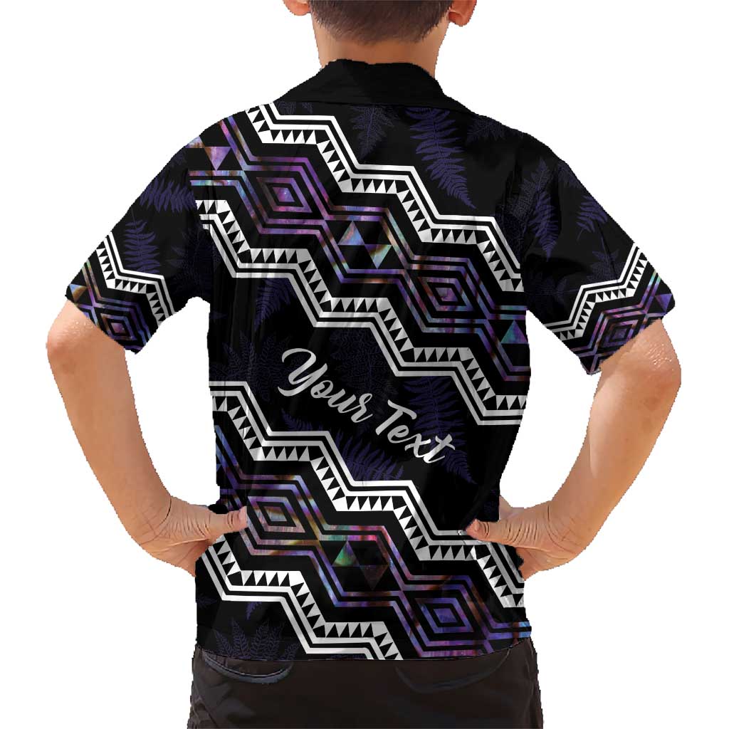 Personalised Taniko Aotearoa Mix Paua Shell Hawaiian Shirt Niho Taniwha Lilac Glitter LT01 - Polynesian Pride