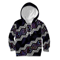 Personalised Taniko Aotearoa Mix Paua Shell Kid Hoodie Niho Taniwha Lilac Glitter