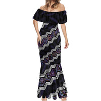 Personalised Taniko Aotearoa Mix Paua Shell Mermaid Dress Niho Taniwha Lilac Glitter