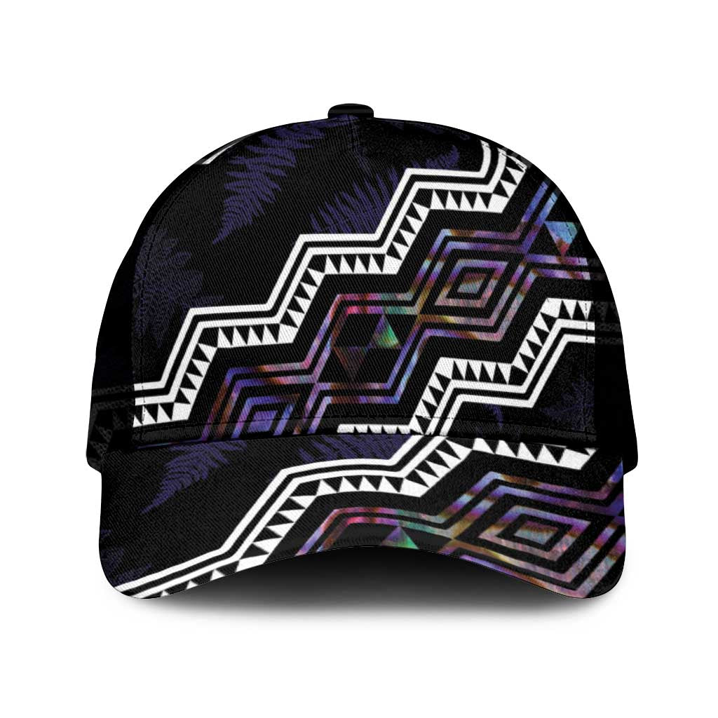 Taniko Aotearoa Mix Paua Shell Mesh Trucker Cap Niho Taniwha Lilac Glitter - Polynesian Pride