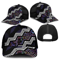 Taniko Aotearoa Mix Paua Shell Mesh Trucker Cap Niho Taniwha Lilac Glitter - Polynesian Pride
