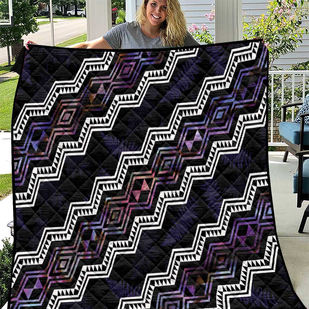 Personalised Taniko Aotearoa Mix Paua Shell Quilt Niho Taniwha Lilac Glitter