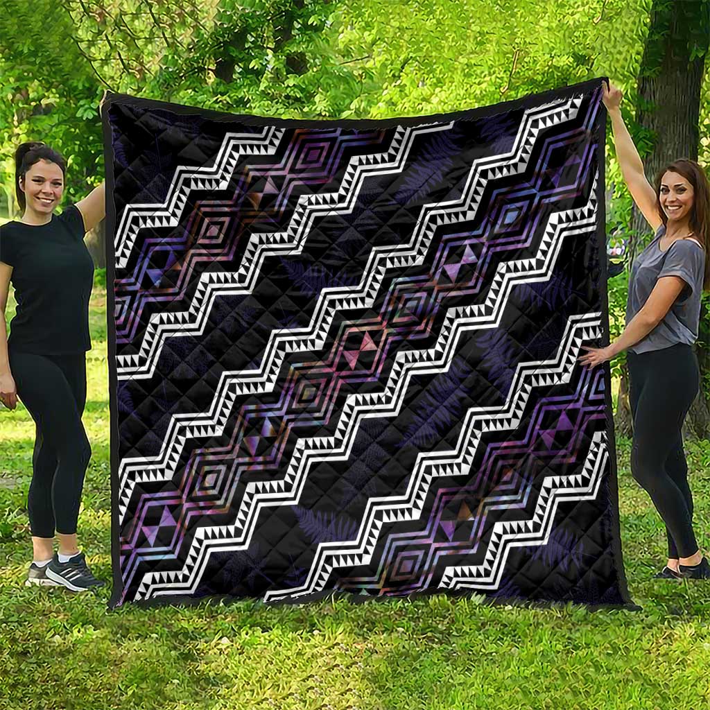 Personalised Taniko Aotearoa Mix Paua Shell Quilt Niho Taniwha Lilac Glitter