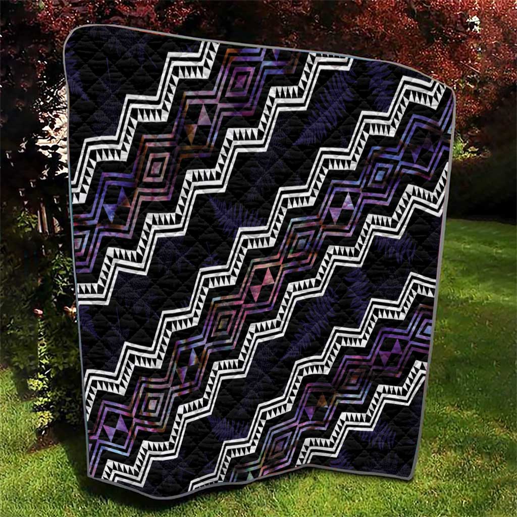 Personalised Taniko Aotearoa Mix Paua Shell Quilt Niho Taniwha Lilac Glitter
