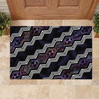 Personalised Taniko Aotearoa Mix Paua Shell Rubber Doormat Niho Taniwha Lilac Glitter LT01 Purple - Polynesian Pride