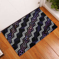 Personalised Taniko Aotearoa Mix Paua Shell Rubber Doormat Niho Taniwha Lilac Glitter LT01 - Polynesian Pride